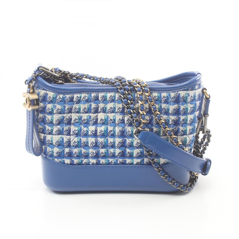 Chanel Gabriel Shoulder Bag Fabric Blue
